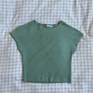 Zara Seafoam Green Crop Top